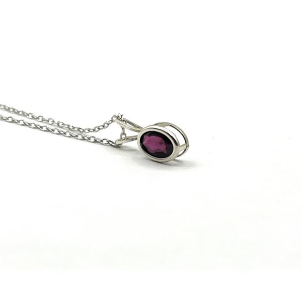 Sterling Silver Natural Garnet Pendant With Sterling Silver Chain, Retail $300.00. Garnet is the bir