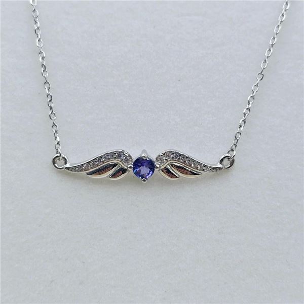 Sterling Silver Natural Tanzanite (0.30ct) with CZ (0.16ct) Necklace, W/A $665.00. Tanzanite is the 
