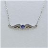 Image 1 : Sterling Silver Natural Tanzanite (0.30ct) with CZ (0.16ct) Necklace, W/A $665.00. Tanzanite is the 