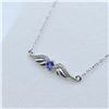 Image 3 : Sterling Silver Natural Tanzanite (0.30ct) with CZ (0.16ct) Necklace, W/A $665.00. Tanzanite is the 