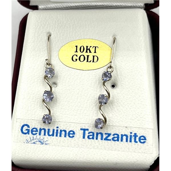 10KT White Gold Natural Tanzanite Earring, Retail $300.00. Tanzanite is the birthstone for December.