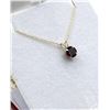 Image 3 : 10KT Yellow Gold Natural Garnet (1.4ct) Pendant With Gold Plated Sterling Silver Chain, W/A $370.00.
