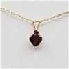 Image 2 : 10KT Yellow Gold Natural Garnet (0.50ct) and Natural Pink Tourmaline (0.02ct) Pendant With Gold Plat