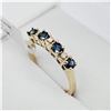 Image 3 : 10KT Yellow and White Gold Natural Blue Sapphire (0.40ct) with Diamond (0.03ct) Ring, Size 6.5, W/A 