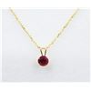 Image 1 : 10KT Yellow Gold Natural Enhnaced Ruby Pendant With Gold Plated Sterling Silver Chain, Retail $400.0