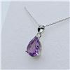 Image 2 : Sterling Silver Natural Amethyst (4ct) Pear Shape Pendant With Sterling Silver Chain, W/A $670.00.