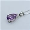 Image 5 : Sterling Silver Natural Amethyst (4ct) Pear Shape Pendant With Sterling Silver Chain, W/A $670.00.