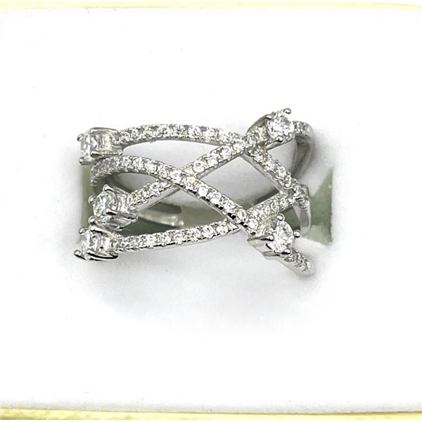 Copy of Puzzle Ring with Assorted CZ Ring, Size 8, Retail $200.00.