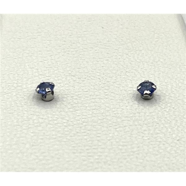 10KT White Gold Natural Blue Sapphire (0.28ct) Earrings, W/A $480.00. Sapphire is the birthstone for