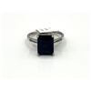 Image 2 : Sterling Silver Natural Dyed Blue Sapphire (5ct) With CZ (0.06ct) Ring, Size 6, W/A $455.00. Sapphir