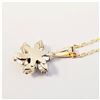 Image 2 : 10KT Yellow Gold Natural Tanzanite and CZ Flower Pendant with Gold Plated Sterling Silver Chain, Ret