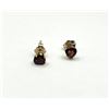 Image 1 : 10KT Yellow Gold Natural Garnet Heart Shape Earrings, Retail $380.00. Garnet is the birthstone for J