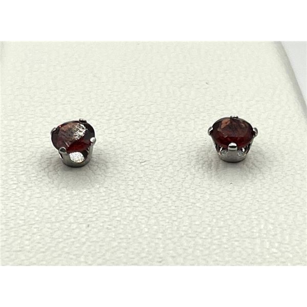 10KT White Gold Natural Garnet (0.95ct) Earrings, W/A $440.00. Garnet is the birthstone for January.