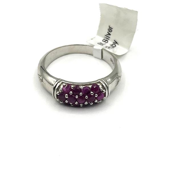 Sterling Silver Natural Rubies (0.50ct) Ring, Size 7, W/A $600.00. Ruby is the birthstone for July.