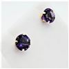 Image 4 : 14KT Yellow Gold Natural Amethyst (2.5ct) Earrings, W/A $600.00. Amethyst is the birthstone for Febr