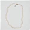 Image 1 : 14KT Yellow Gold Filigre 7.5-7mm Pearl 17" Necklace, W/A $1000.00.