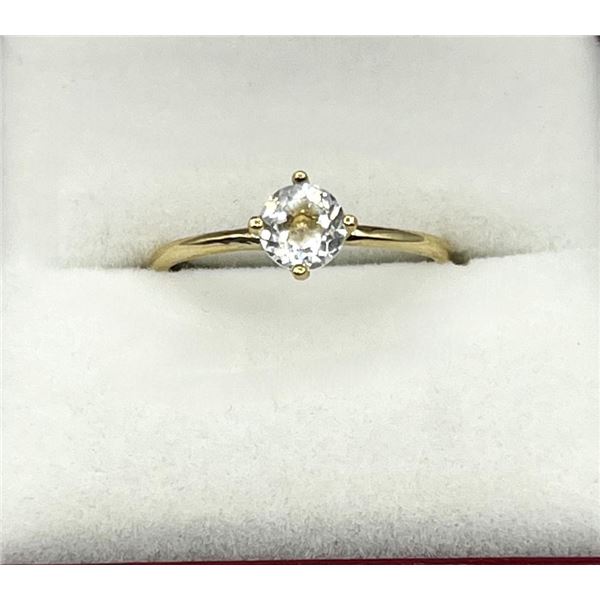 10KT Yellow Gold Natural White Zircon (0.85ct) Ring, Size 6.5, W/A $730.00.