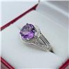 Image 2 : Sterling Silver Natural Amethyst (1.5ct) with Natural Diamond (0.01ct) Ring, Size 8, W/A $600.00. Am
