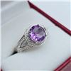 Image 3 : Sterling Silver Natural Amethyst (1.5ct) with Natural Diamond (0.01ct) Ring, Size 8, W/A $600.00. Am