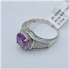 Image 4 : Sterling Silver Natural Amethyst (1.5ct) with Natural Diamond (0.01ct) Ring, Size 8, W/A $600.00. Am