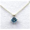 Image 1 : 10KT Yellow Gold Natural Blue Topaz (1.2ct) Pendant With Gold Plated Sterling Silver Chain, W/A $690