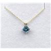 Image 2 : 10KT Yellow Gold Natural Blue Topaz (1.2ct) Pendant With Gold Plated Sterling Silver Chain, W/A $690