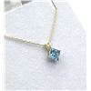 Image 3 : 10KT Yellow Gold Natural Blue Topaz (1.2ct) Pendant With Gold Plated Sterling Silver Chain, W/A $690