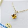 Image 1 : 14KT Yellow Gold Natural Citrine (0.55ct) Pendant With Gold Plated Sterling Silver Chain, W/A $415.0