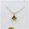 Image 2 : 14KT Yellow Gold Natural Citrine (0.55ct) Pendant With Gold Plated Sterling Silver Chain, W/A $415.0