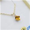 Image 3 : 14KT Yellow Gold Natural Citrine (0.55ct) Pendant With Gold Plated Sterling Silver Chain, W/A $415.0