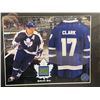 Image 2 : WENDEL CLARK #17 - COLLECTOR FRAMED PICTURE WITH MAPLE LEAF GARDENS GAME USED SEAT PIECE: issued by: