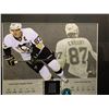 Image 2 : SIDNEY CROSBY #87 - COLLECTOR FRAMED PICTURE WITH GAME USED STICK PIECE: issued by: GREATS OF THE GA