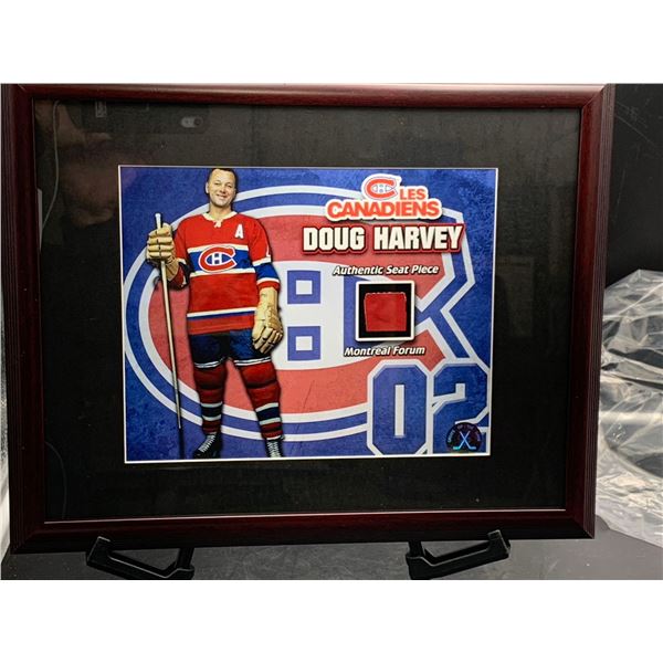 DOUG HARVEY #2 - COLLECTOR FRAMED PICTURE WITH FORUM SEAT PIECE: issued by: GREATS OF THE GAME, ITEM