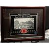 Image 1 : PIECE OF HISTORY FRAMED PHOTO OF MONTREAL FORUM WITH AUTHENTIC SEAT PIECE WITH CERTIFICATE OF AUTHEN