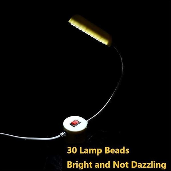 Sewing Machine Working Light LED Light Lamp Magnetic Base Switch Flexible Gooseneck Arm