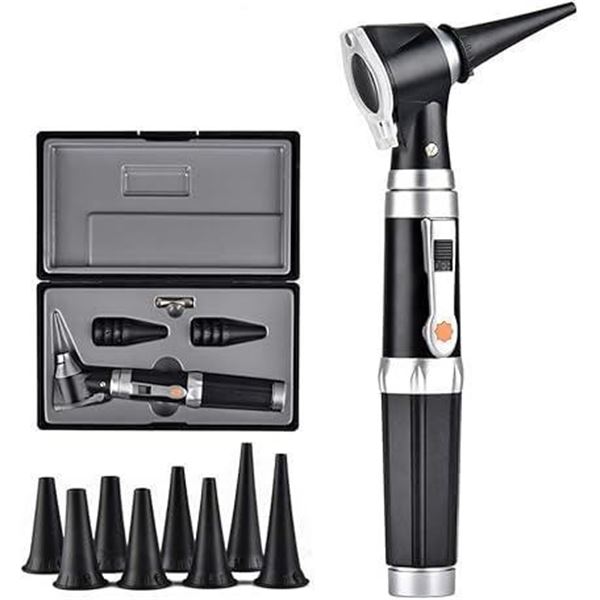 Jiusion 3X Otoscope with LED, Portable Handheld Ear Check Magnifier with 8 caps and 1 Storage case f