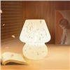 Image 1 : ONEWISH Mushroom Lamp Small Bedside Table Lamp-Nightstand Light Fully Dimmable, Translucent Glass La
