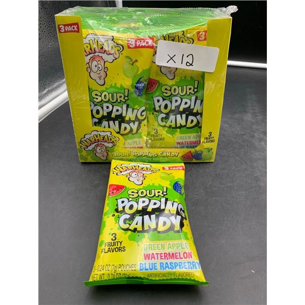 War-heads Sour Popping Candy 3 Fruity Flavors Green Apple Watermelon and Blue Raspberry Candy Variet