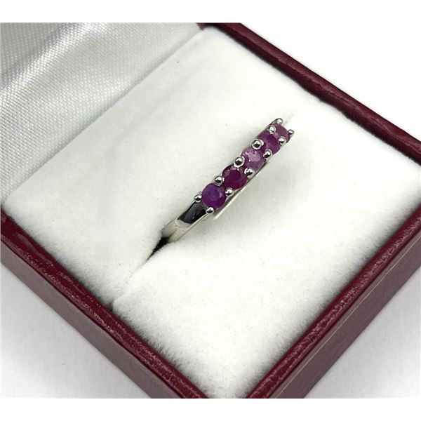 Sterling Silver Natural Ruby (1ct) Ring, Size 7, W/A $500.00. Ruby is the birthstone for July.