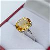 Image 3 : Sterling Silver Natural Citrine (4ct) Ring, Size 7, W/A $635.00. Citrine is the birthstone for Novem