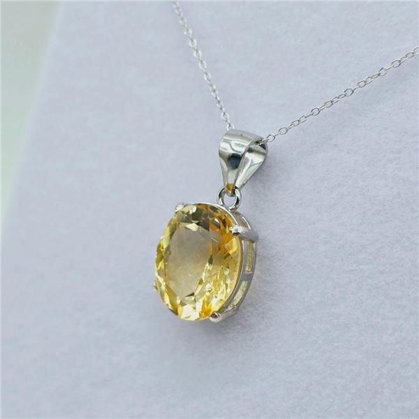 Sterling Silver Natural Citrine (4ct) Pendant With Sterling Silver Chain, W/A $680.00. Citrine is th