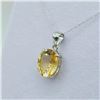 Image 1 : Sterling Silver Natural Citrine (4ct) Pendant With Sterling Silver Chain, W/A $680.00. Citrine is th