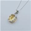 Image 3 : Sterling Silver Natural Citrine (4ct) Pendant With Sterling Silver Chain, W/A $680.00. Citrine is th