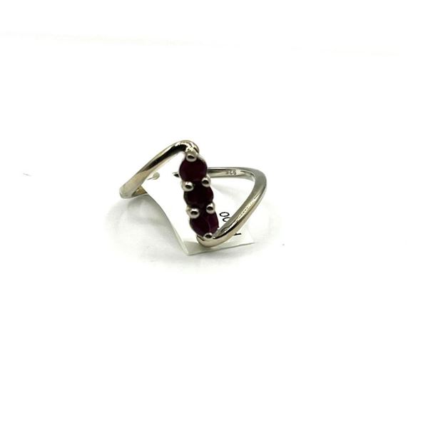 Sterling Silver Natural Ruby (0.75ct) Ring, Size 7, W/A $470.00. Ruby is the birthstone for July.