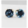 Image 1 : 14KT Yellow Gold Natural Blue Topaz (2ct) Earrings, W/A $540.00.