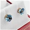 Image 2 : 14KT Yellow Gold Natural Blue Topaz (2ct) Earrings, W/A $540.00.