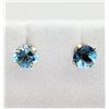 Image 3 : 14KT Yellow Gold Natural Blue Topaz (2ct) Earrings, W/A $540.00.