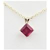 Image 1 : 10KT Yellow Gold Natural Ruby (1.65ct) Pendant With Gold Plated Sterling Silver Chain, W/A $720.00.