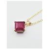 Image 3 : 10KT Yellow Gold Natural Ruby (1.65ct) Pendant With Gold Plated Sterling Silver Chain, W/A $720.00.