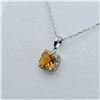 Image 2 : Sterling Silver Natural Citrine (1.4ct) and Diamond (0.02ct) Pendant With Sterling Silver Chain, W/A